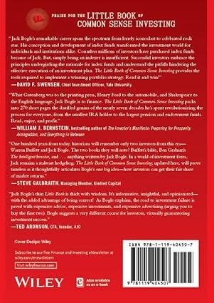 The Little Book of Common Sense Investing: The Only Way to Guarantee Your Fair Share of Stock Market Returns (Little Books Big Profits)